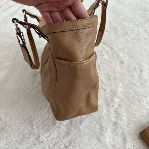 COACH Gallery Leather Tote Shoulder Bag + Wallet Camel Brown - Picture 16 of 16